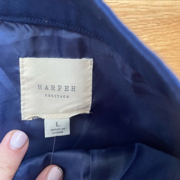 Navy Blue Button Down Dark Blue Skirt-NWOT - Picture 2 of 3